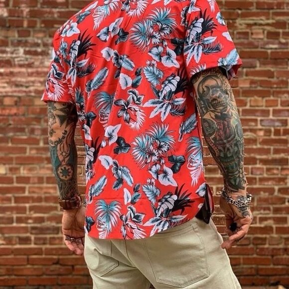 DIXXON Flannel Co Mens Short Sleeve The Miami Button Down Shirt size large - Picture 12 of 12